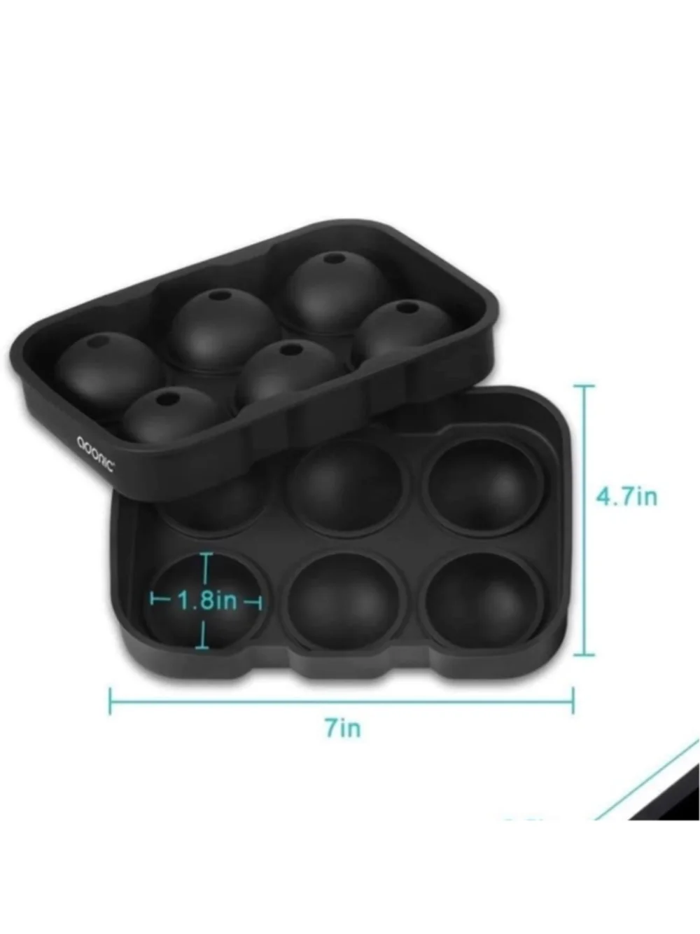 Adoric Black Silicone Sphere Ice Cube Tray